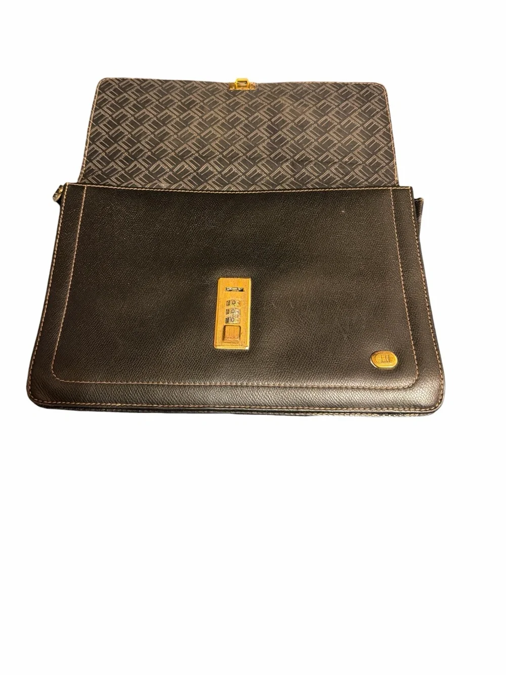 Vintage Alfred Dunhill Black Textured Leather Portfolio Document Case - Lock